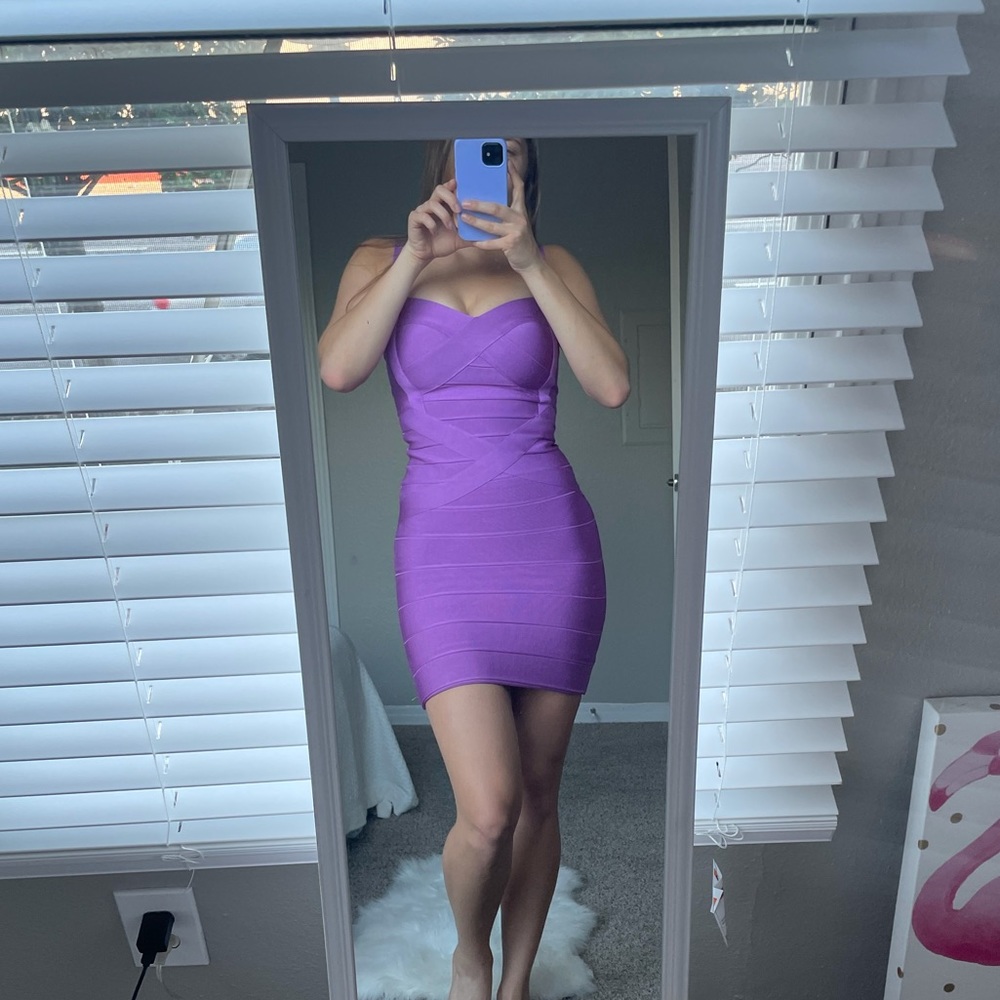 Lavender bodycon bandage dress